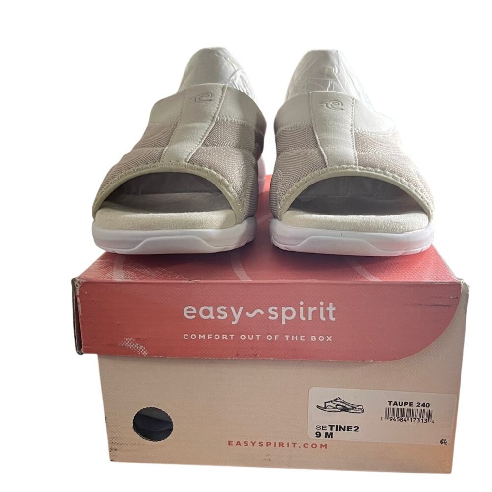 Easy Spirit Women's Tine 4 Slide Sandal, Taupe, 9 M US New